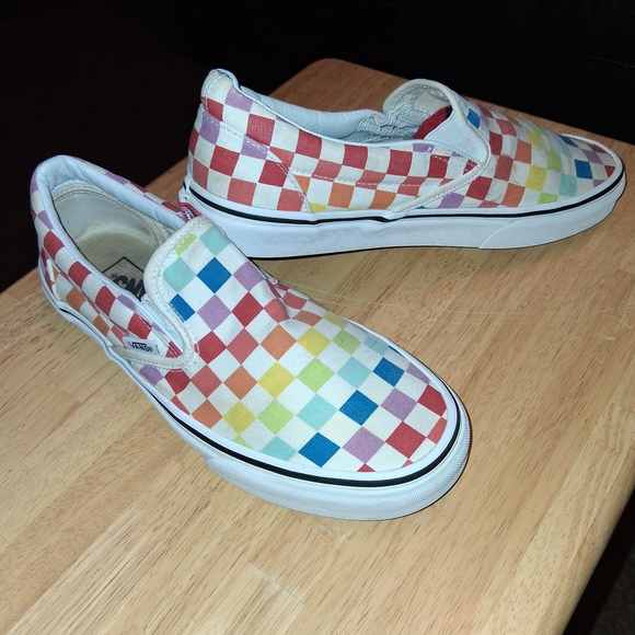Vans Colorful Checkered Slip-On Sneakers - Picture 3 of 6